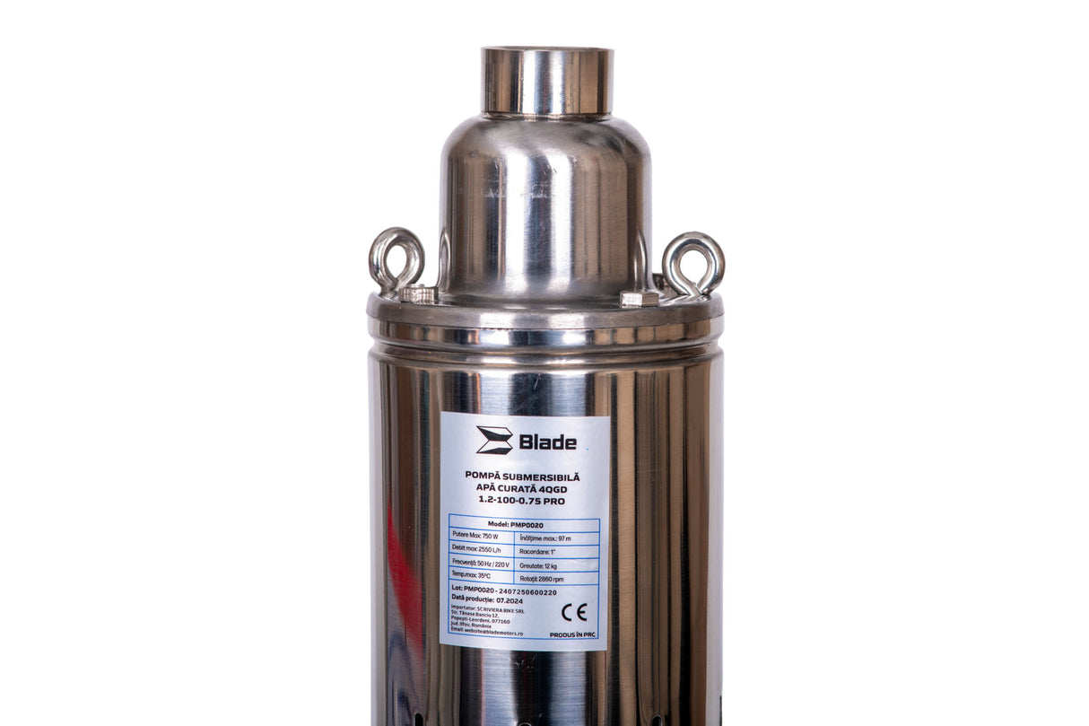Pompa submersibila apa curata BLADE 4QGD1.2-100-0.75 Pro - 750W, 2550 l/h + presostat