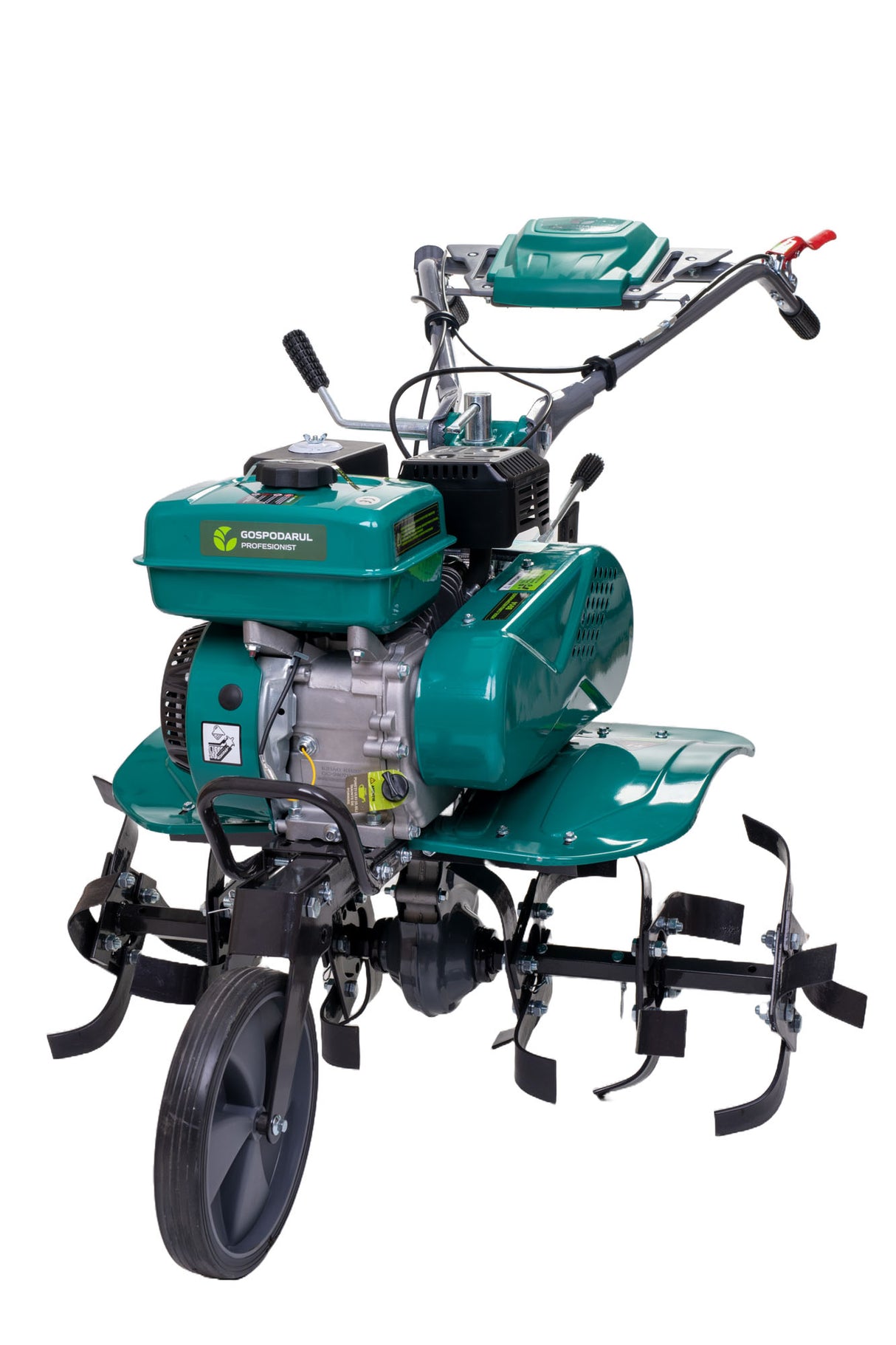 Motosapa pe benzina Gospodarul Profesionist GP-800, 8CP, latime de lucru 60-80 cm, roti de transport 4.00-8, plug, rarita si freze pentru sapat