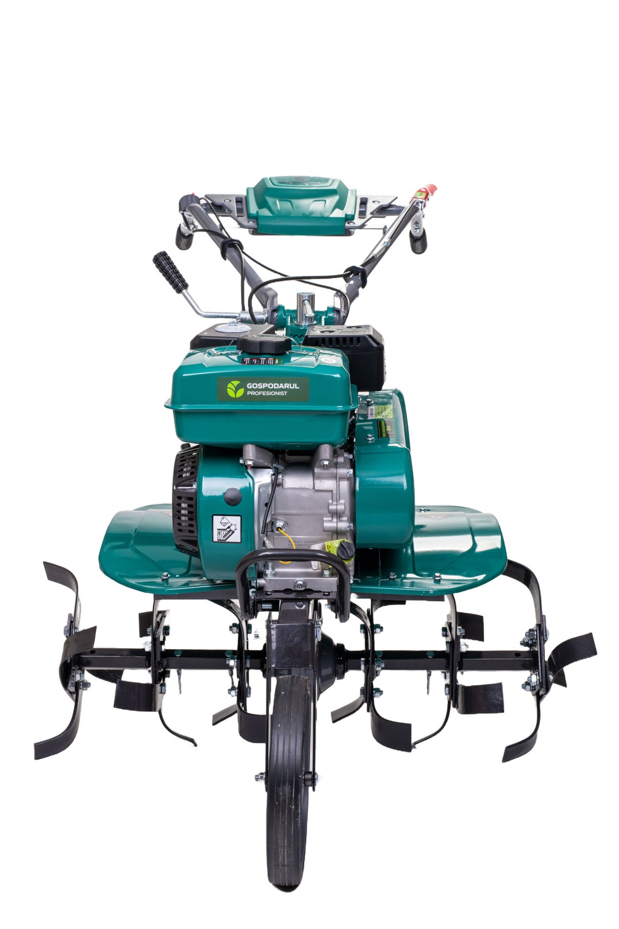 Motosapa pe benzina Gospodarul Profesionist GP-800, 8CP, latime de lucru 60-80 cm, roti de transport 4.00-8, plug, rarita si freze pentru sapat