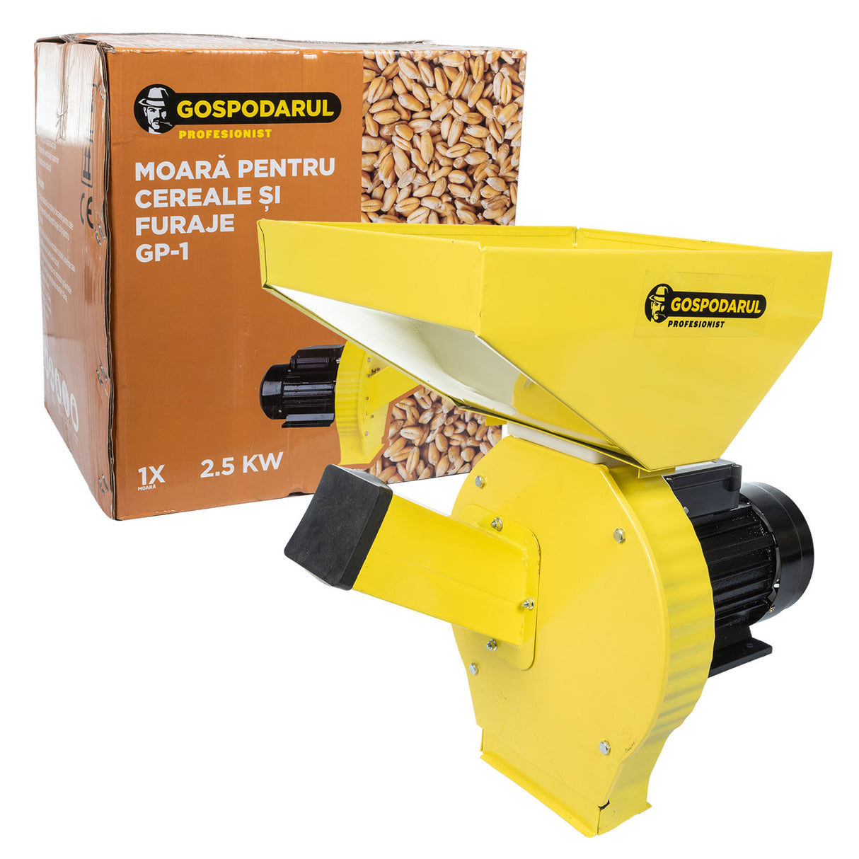 Moara cereale si furaje cuva mare Gospodarul Profesionist GP-1 - 2500W, 200 kg/h, 3000rpm- Resigilat