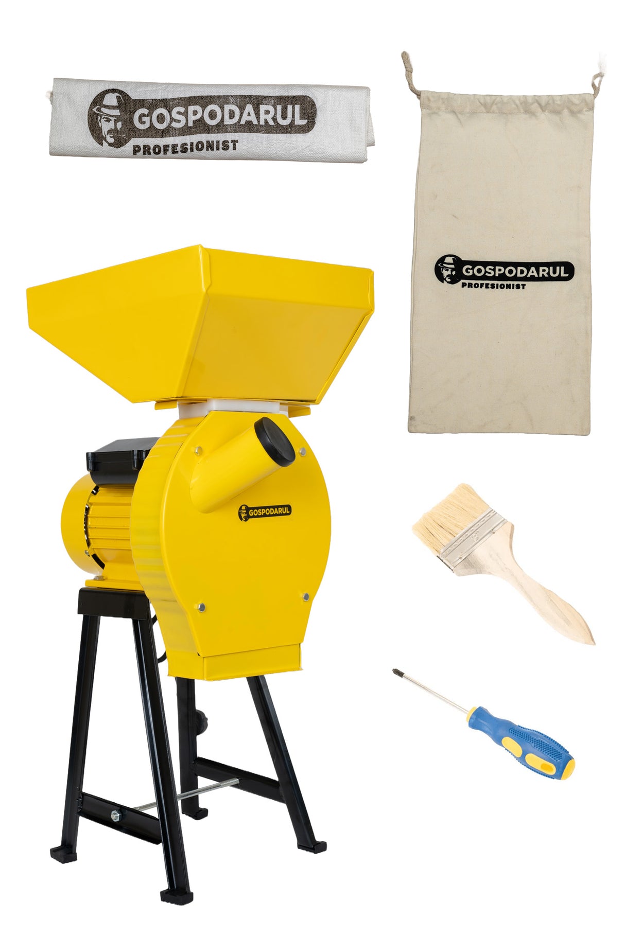 Moara cu suport pentru cereale si stiuleti de porumb GP-MCR1S - 3900W, 320 kg/h