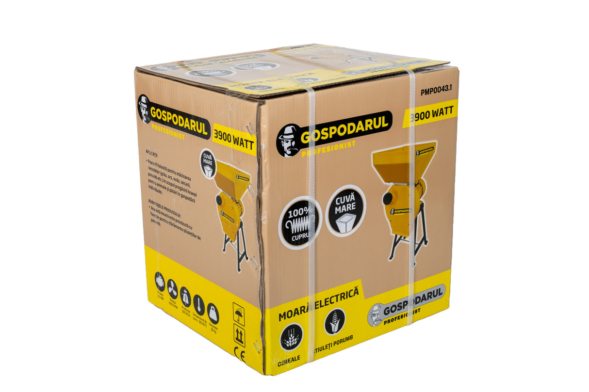 Moara cu suport pentru cereale si stiuleti de porumb GP-MCR1S - 3900W, 320 kg/h
