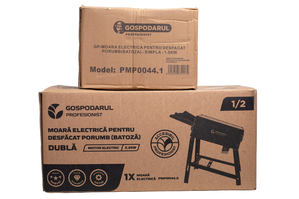 Moara electrica simpla pentru desfacat porumb - batoza - Gospodarul Profesionist - 1500W, 200 kg/h, 3000rpm