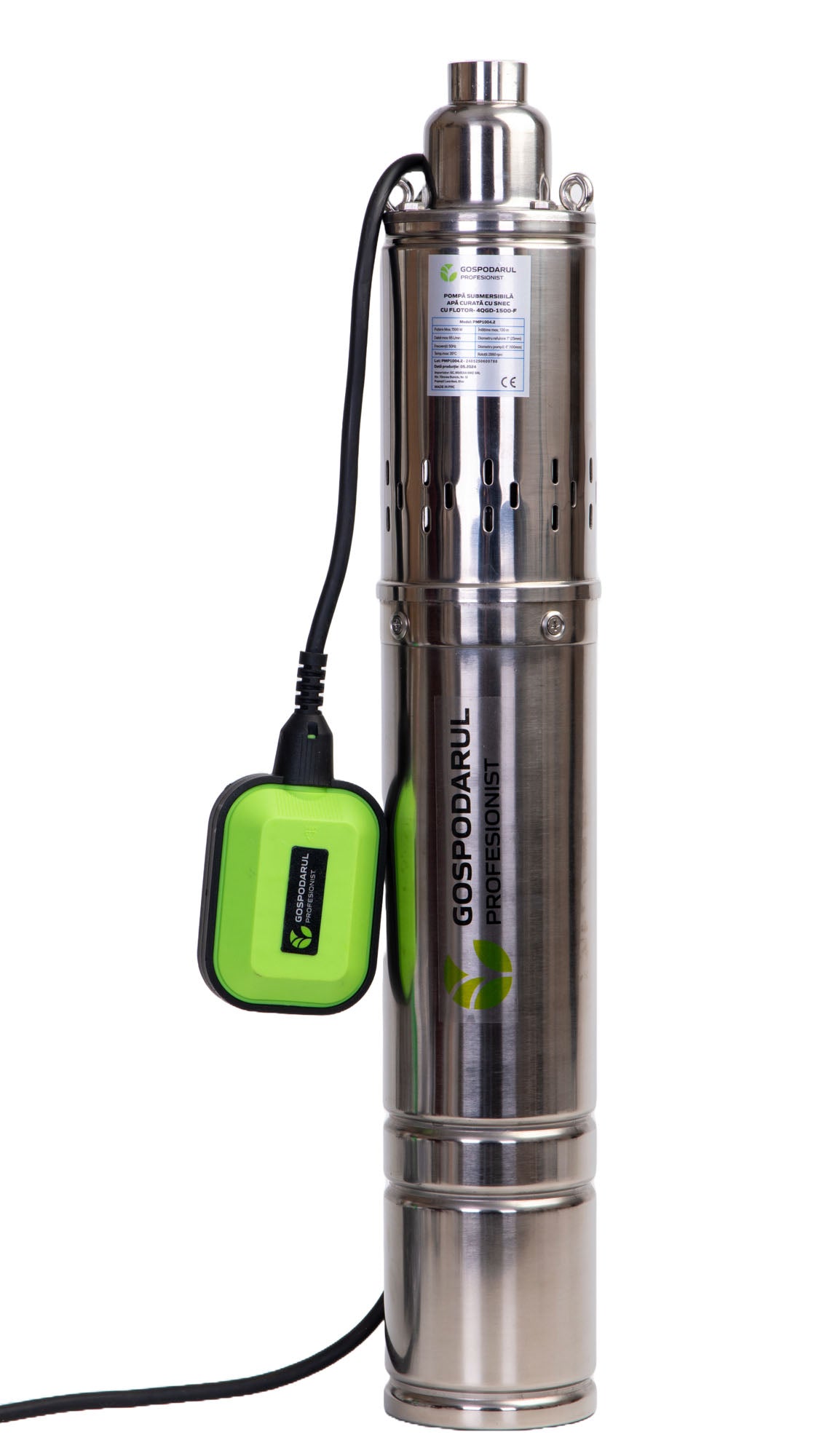 Pompa submersibila apa curata Gospodarul Profesionist 4QGD-1500-F, 1500W, cu snec si flotor