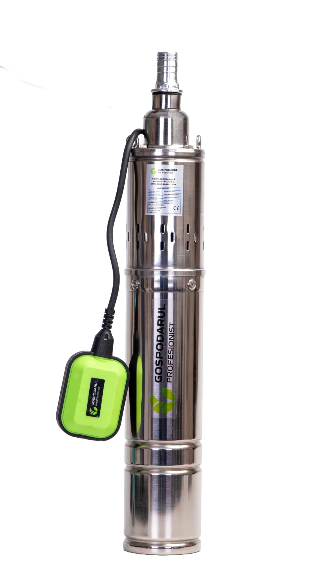 Pompa submersibila apa curata cu snec si flotor Gospodarul Profesionist 4QGD-1100-F, 1100W