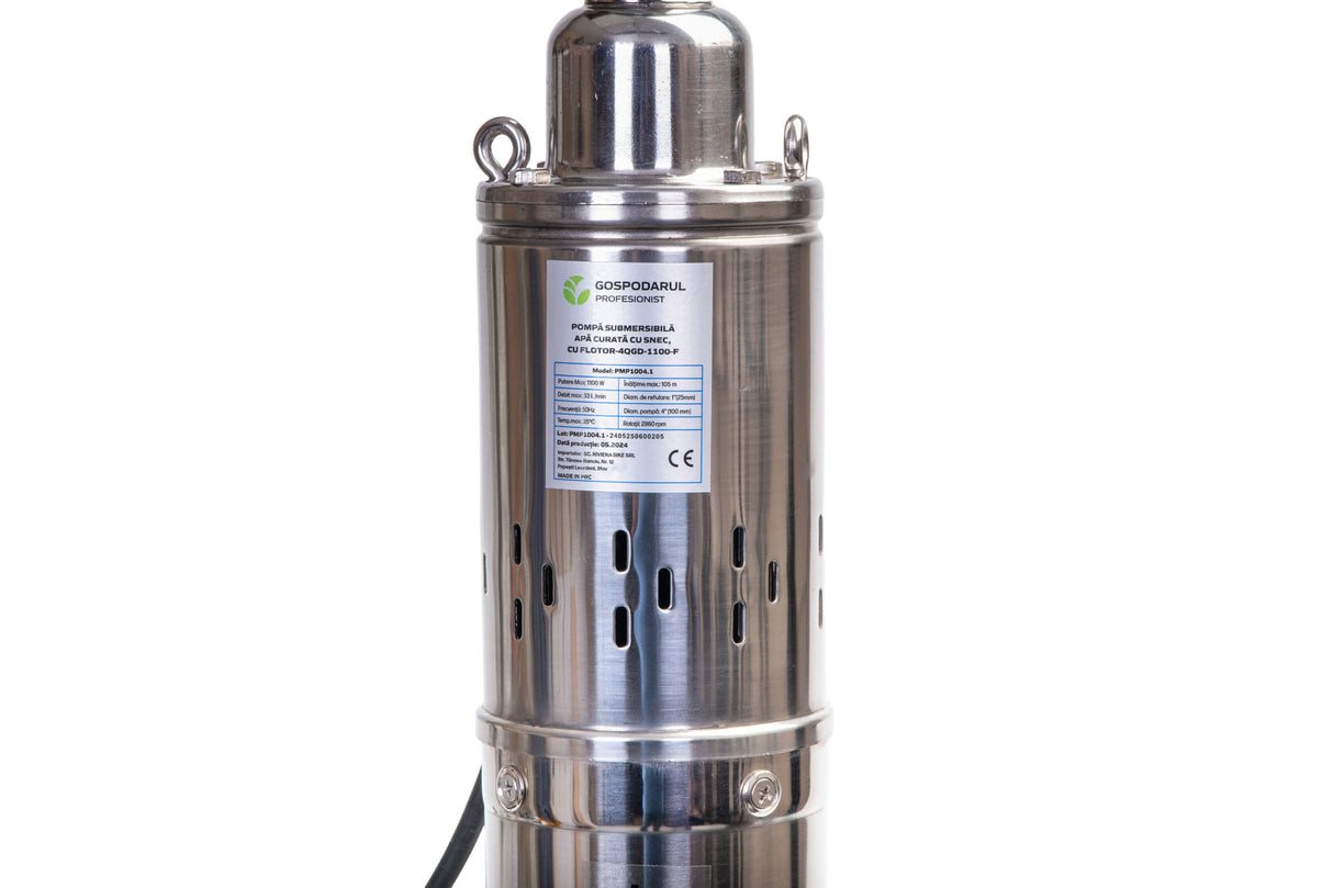 Pompa submersibila apa curata Gospodarul Profesionist, 1100W, cu snec si flotor 4QGD-1100-F