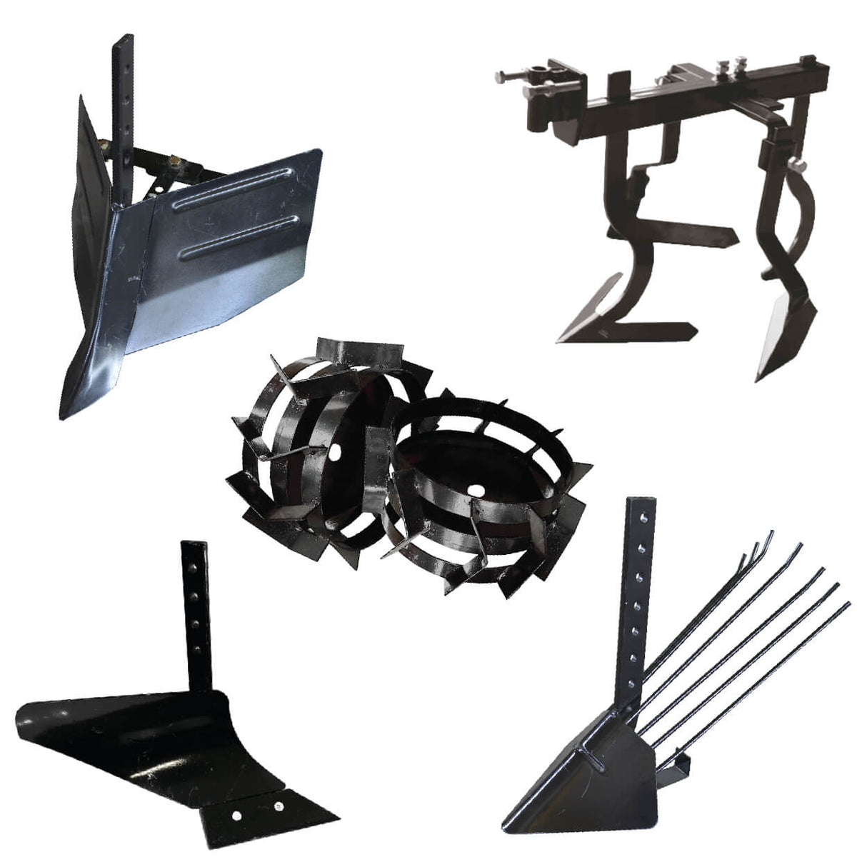 Pachet Accesorii Plug Arat + Plug Bilonat + Plug Cartofi + Cultivator + Roti metalice 4.00-8 tija