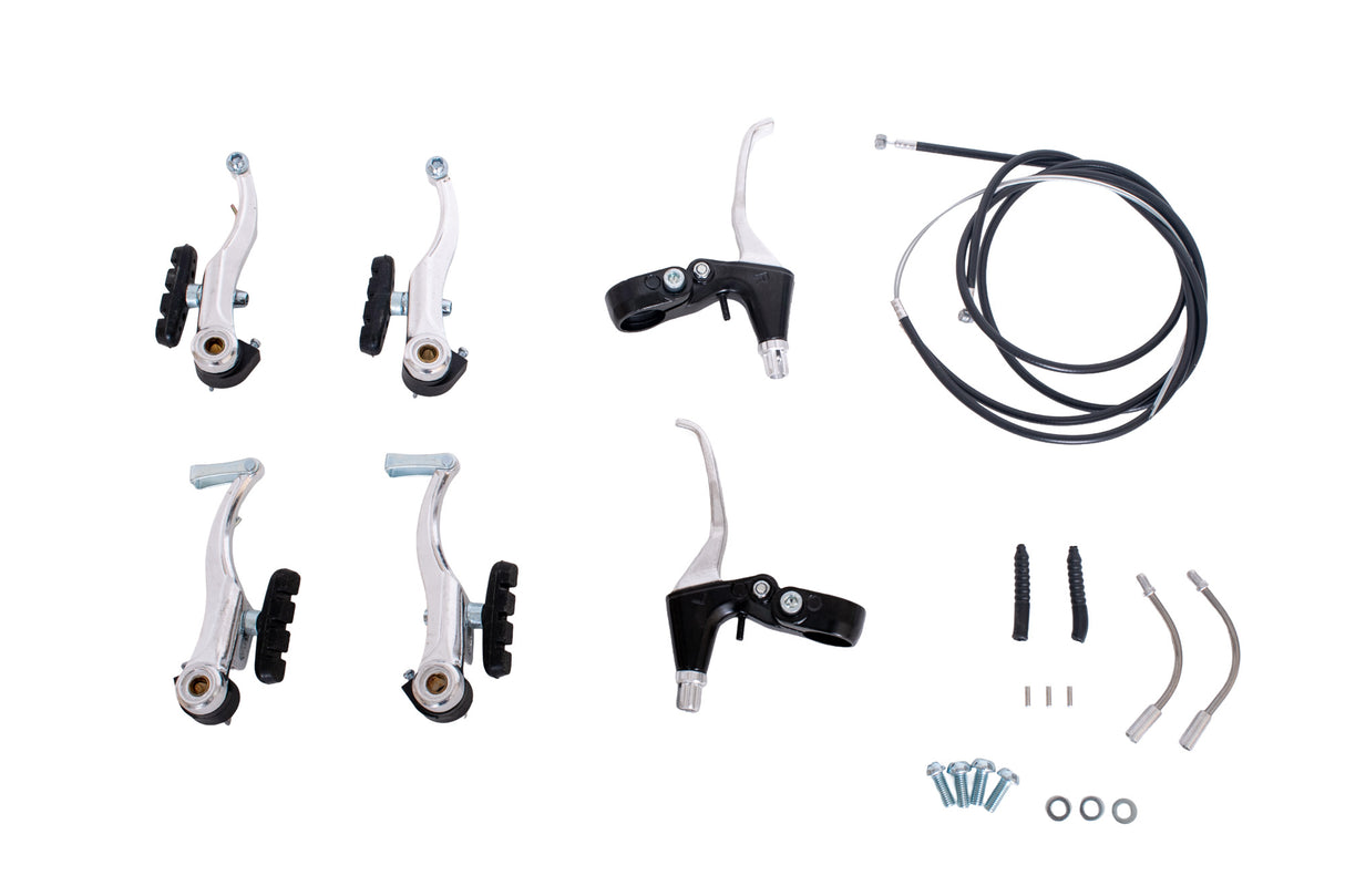 Set complet frana V-Brake, manete aluminiu