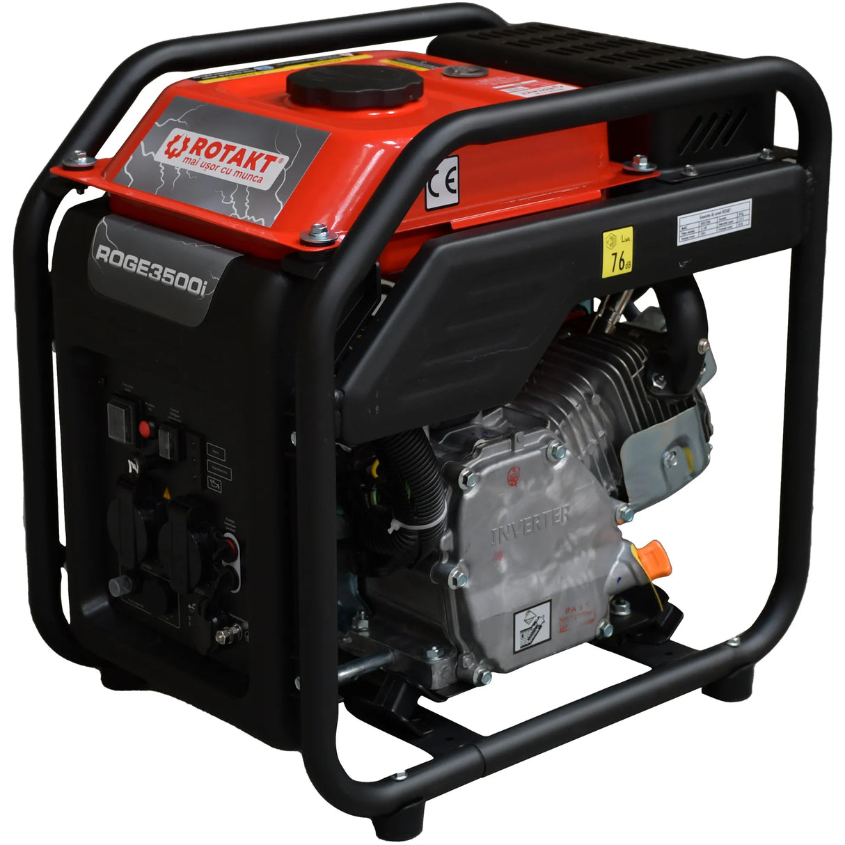 Generator de curent Rotakt ROGE3500i 3.5 KW pe benzina, AVR, iesire 12V, voltmetru