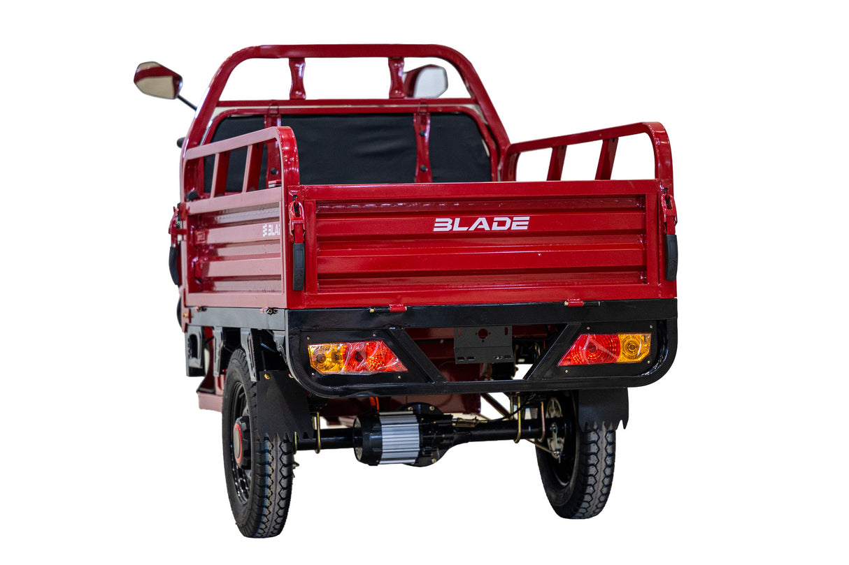 Triciclu Cargo electric BLADE Sprint 3.0 - 2000W, 25 km/h, autonomie pana la 70 km, baterie plumb-acid 72V 45Ah, capacitate maxima 600 kg, fara permis, culoare rosu