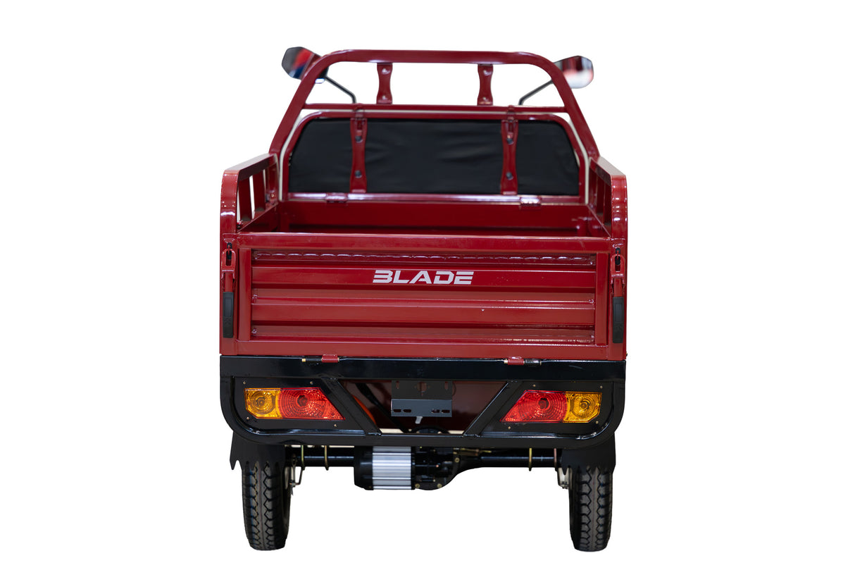Triciclu Cargo electric BLADE Sprint 3.0 - 2000W, 25 km/h, autonomie pana la 70 km, baterie plumb-acid 72V 45Ah, capacitate maxima 600 kg, fara permis, culoare rosu
