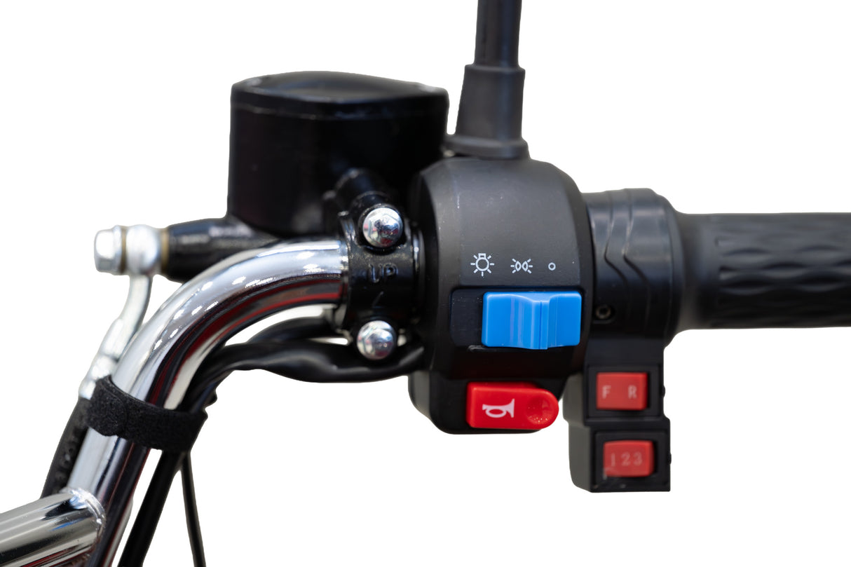 Triciclu Cargo electric BLADE Sprint 3.0 - 2000W, 25 km/h, autonomie pana la 70 km, baterie plumb-acid 72V 45Ah, capacitate maxima 600 kg, fara permis, culoare rosu