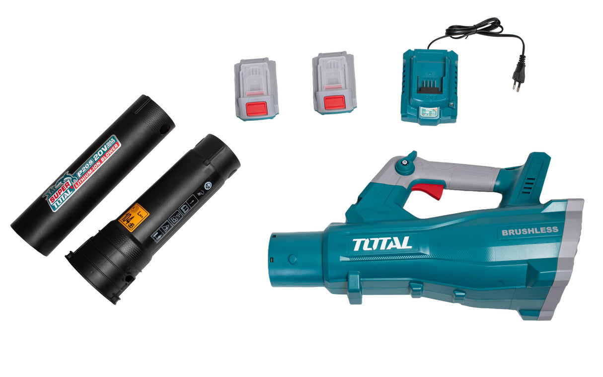 Suflanta de frunze pe acumulator TOTAL, 8,5 m3/min, 20V, LI-ION (INCLUDE ACUMULATOR SI INCARCATOR)
