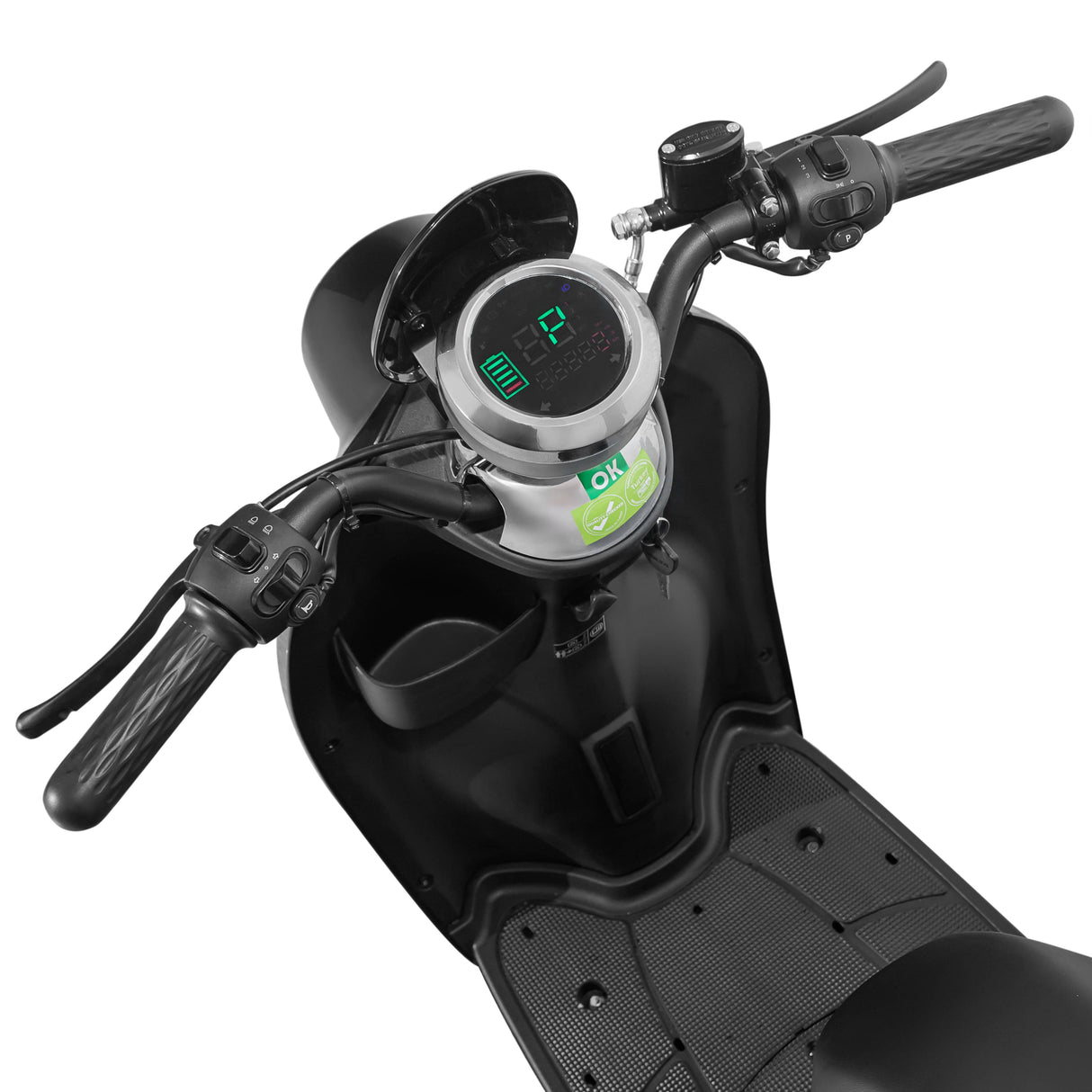 Voltarom S2, motor 2000 W, viteza maxima 25 km pe ora, autonomie pana la 60 km, Scuter Electric, Fara Permis, Negru