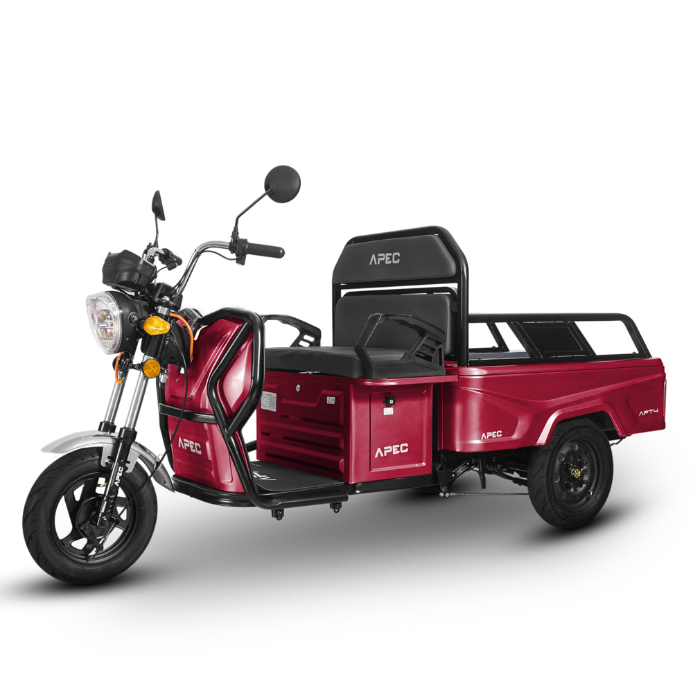Triciclu electric 1000 W, Voltarom APT4 Fara permis, 60V, 20Ah, 25 Km/h, Rosu, Autonomie 41Km