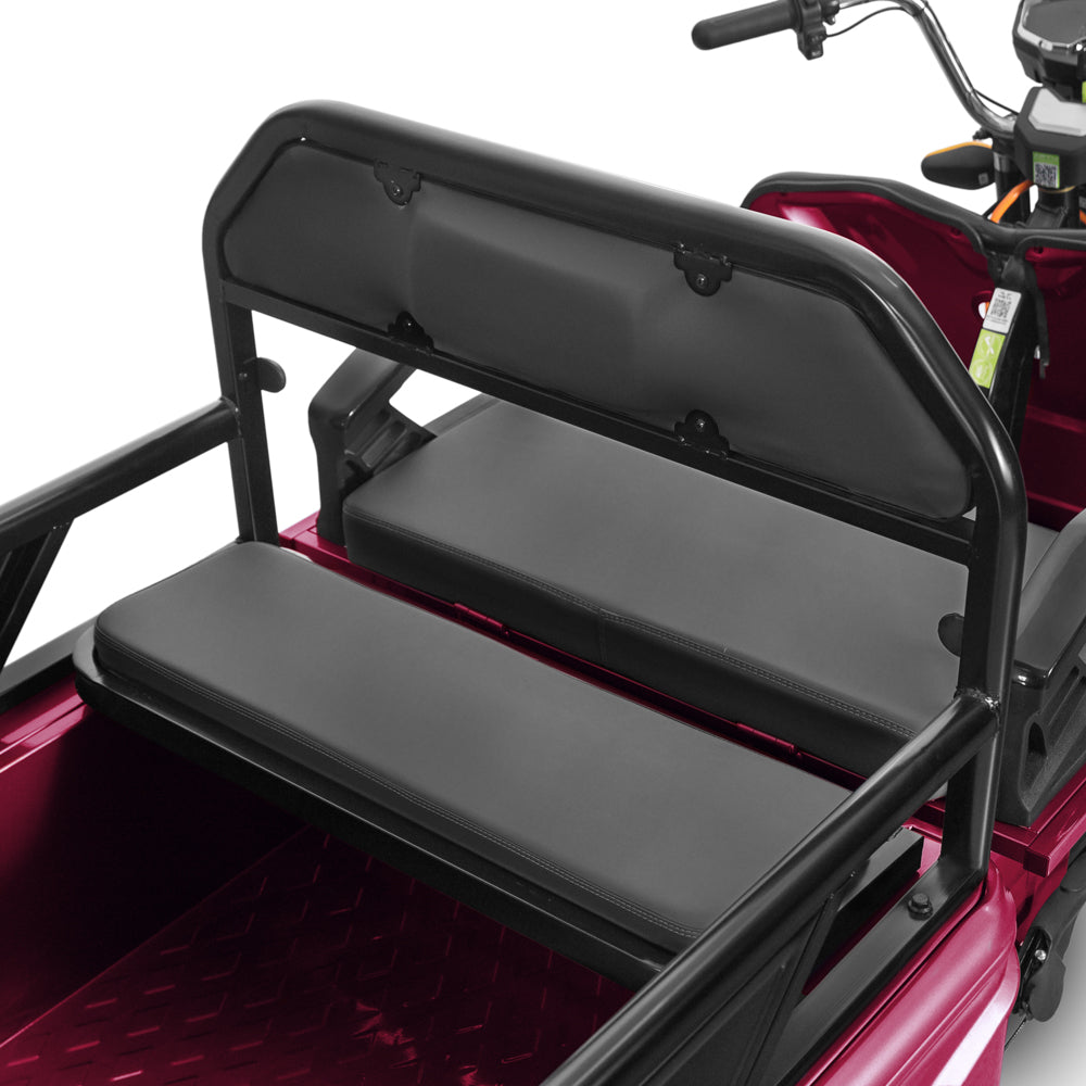 Triciclu electric 1000 W, Voltarom APT4 Fara permis, 60V, 20Ah, 25 Km/h, Rosu, Autonomie 41Km