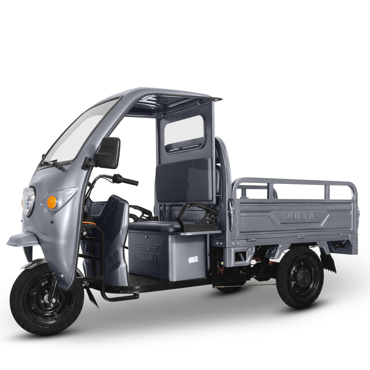 Voltarom Hercules, motor 3900W, 72V, 45 AH, viteza maxima 25 km pe ora, pana la 50km autonomie, Fara Permis, Triciclu Electric Tuk Tuk cu cabina, Gri