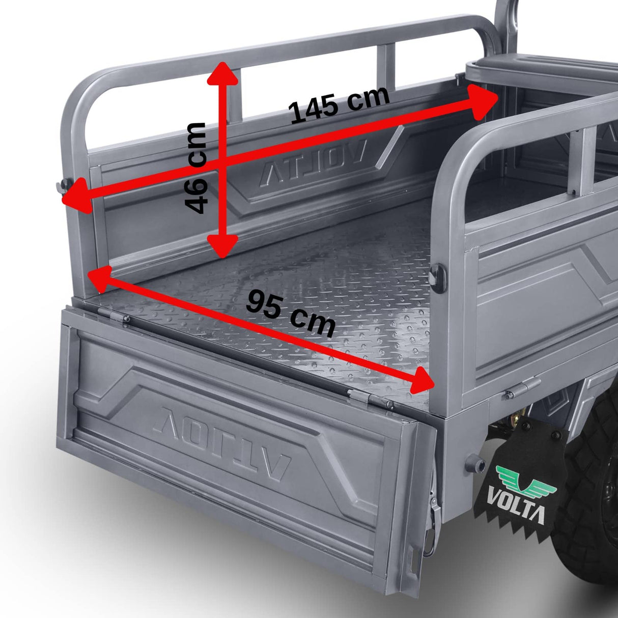 Voltarom Hercules, motor 3900W, 72V, 45 AH, viteza maxima 25 km pe ora, pana la 50km autonomie, Fara Permis, Triciclu Electric Tuk Tuk cu cabina, Gri