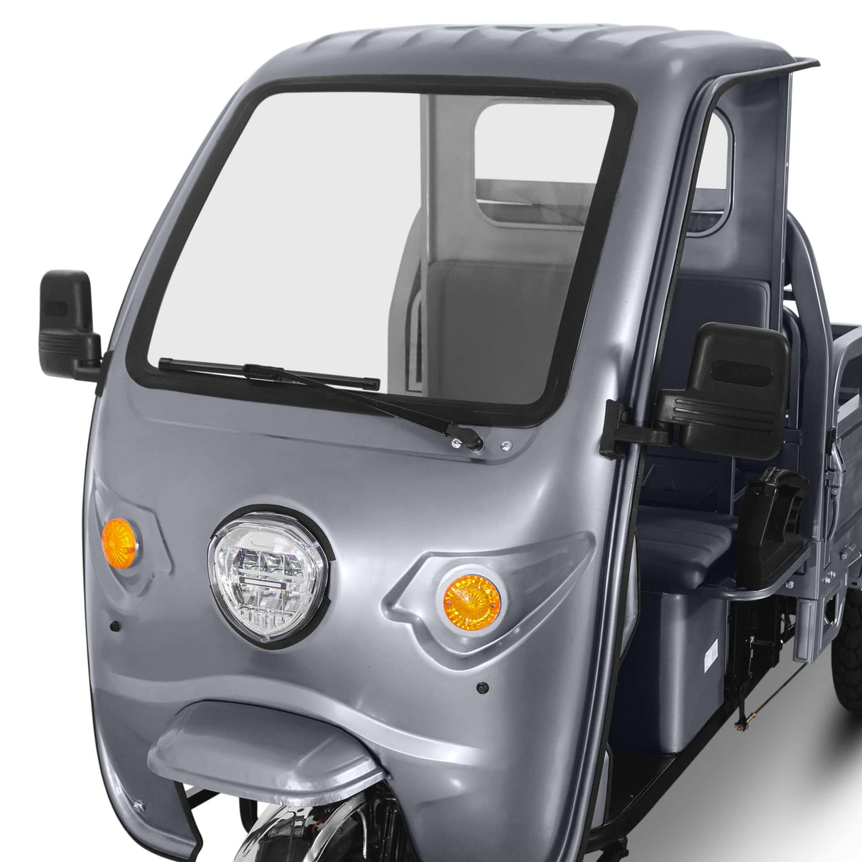 Voltarom Hercules, motor 3900W, 72V, 45 AH, viteza maxima 25 km pe ora, pana la 50km autonomie, Fara Permis, Triciclu Electric Tuk Tuk cu cabina, Gri