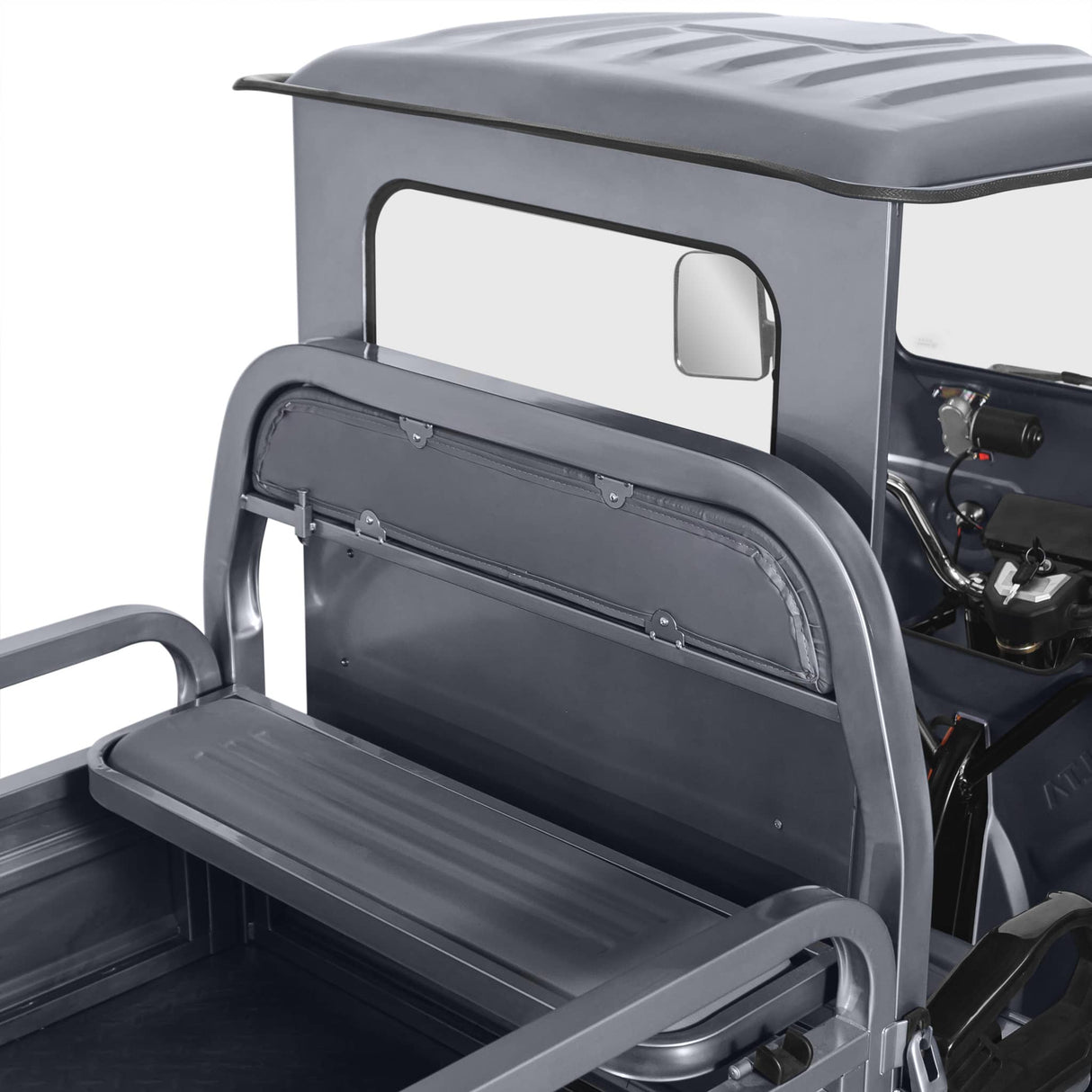 Voltarom Hercules, motor 3900W, 72V, 45 AH, viteza maxima 25 km pe ora, pana la 50km autonomie, Fara Permis, Triciclu Electric Tuk Tuk cu cabina, Gri