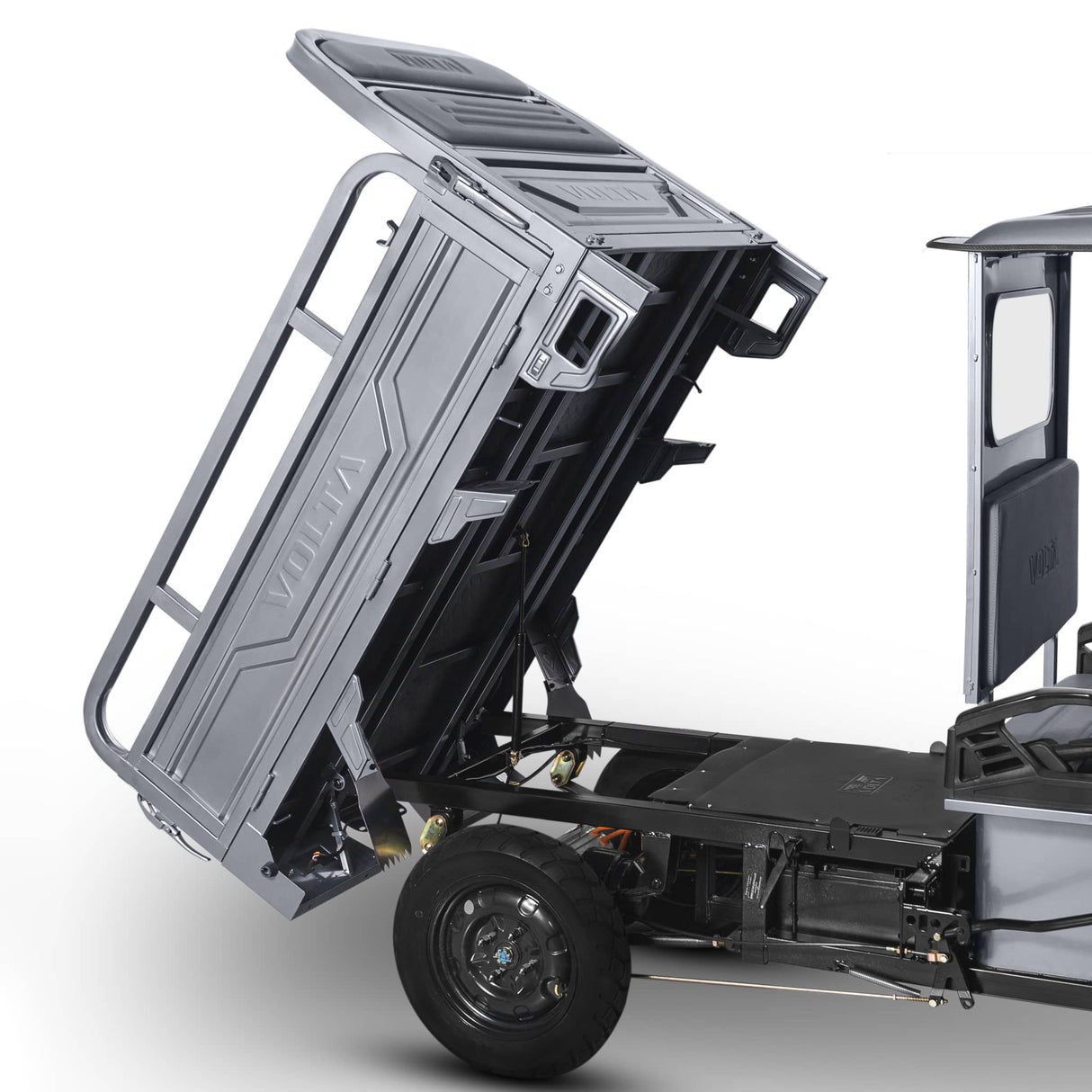 Voltarom Hercules, motor 3900W, 72V, 45 AH, viteza maxima 25 km pe ora, pana la 50km autonomie, Fara Permis, Triciclu Electric Tuk Tuk cu cabina, Gri