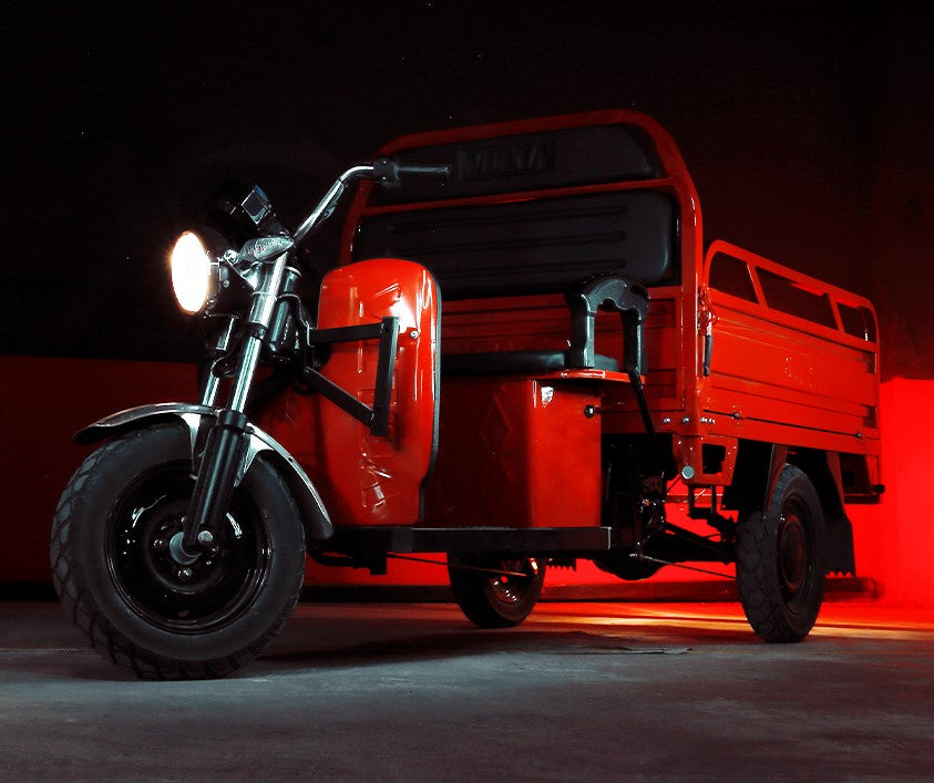 Voltarom Hercules, Motor 3900W, 72V, 45Ah, viteza maxima 25 km pe ora, pana la 50km autonomie, FARA Permis, Triciclu Electric, Rosu