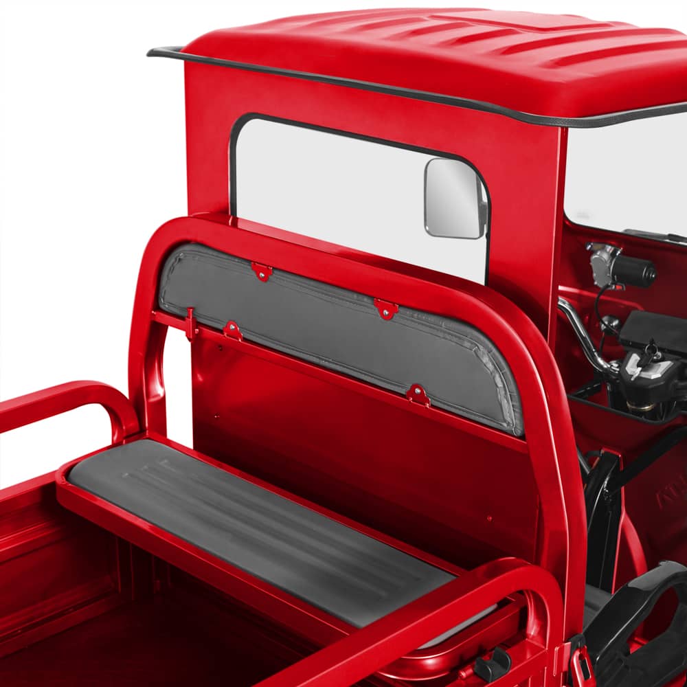 Voltarom Hercules, motor 3900W, 72V, 45Ah, viteza maxima 25 Km pe ora, Autonomie 50Km, Fara Permis, Triciclu Electric VT5 Rosu, Cu Cabina