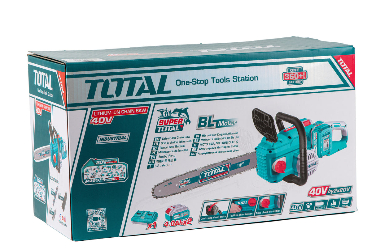 Drujba pe acumulatori TOTAL 16" - LI-ION 40V INCLUDE 2 ACUMULATORI + 1 INCARCATOR