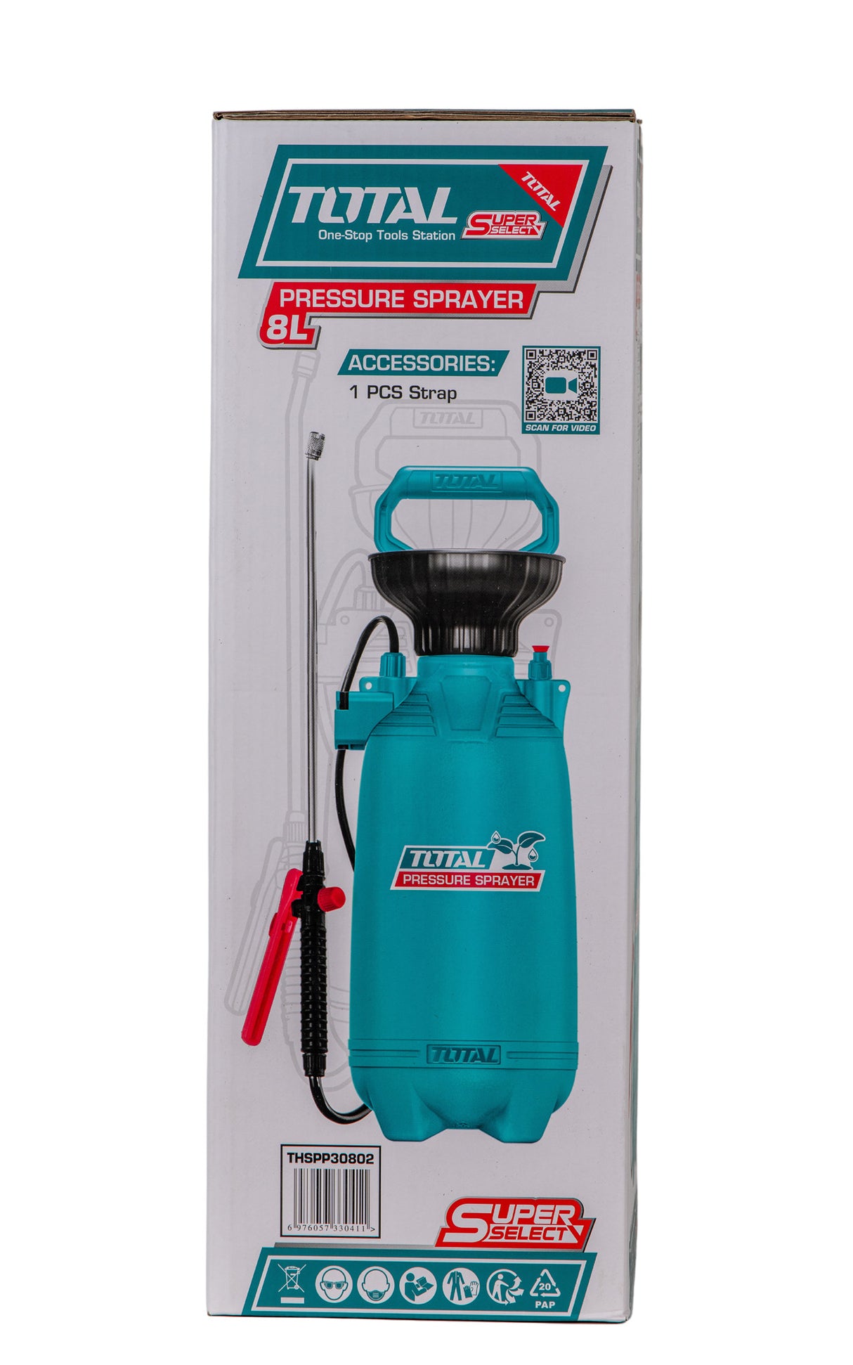 Pulverizator manual cu presiune Total, capacitate 8 L, presiune maxim 2.5 bar