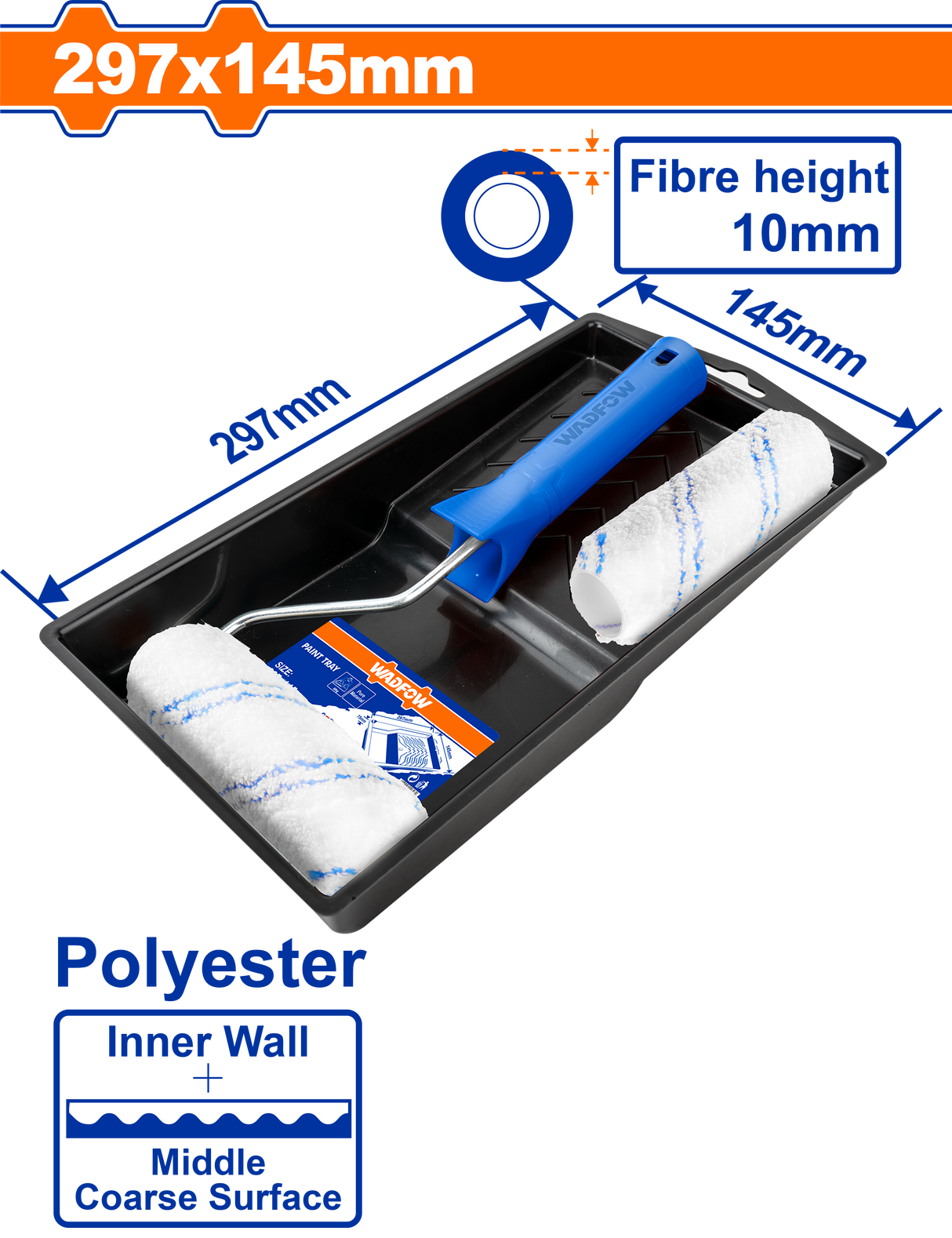 Set trafalet Wadfow, tava, suport rola, 2 rezerve, pentru pereti interiori