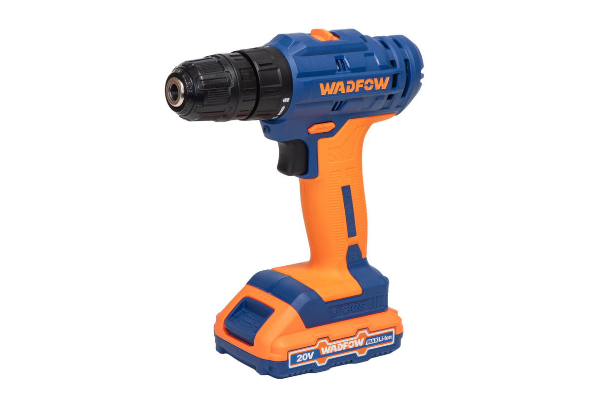 Masina de gaurit si insurubat cu acumulator (bormasina) Wadfow, 20V, 1.5AH, LI-Ion, 1500Rpm, 35Nm, include un incarcator si 2 baterii