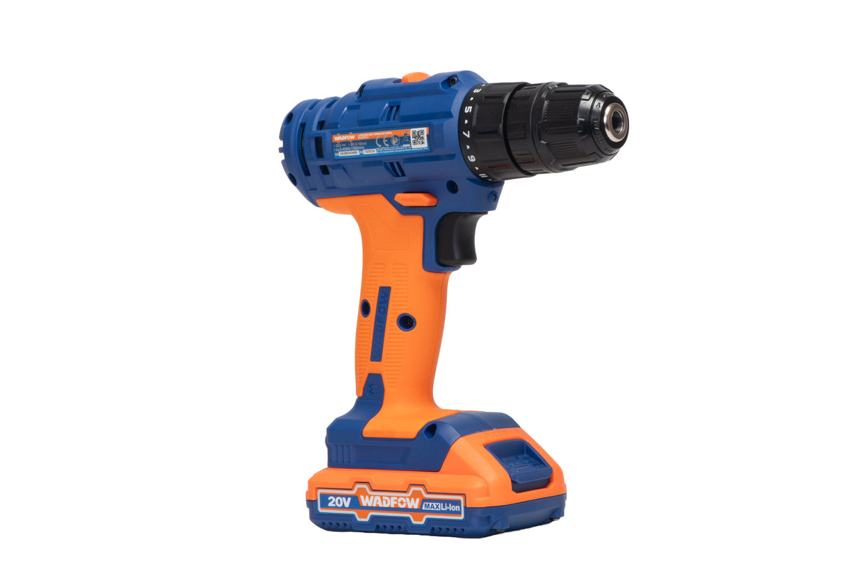 Masina de gaurit si insurubat cu acumulator (bormasina) Wadfow, 20V, 1.5AH, LI-Ion, 1500Rpm, 35Nm, include un incarcator si 2 baterii