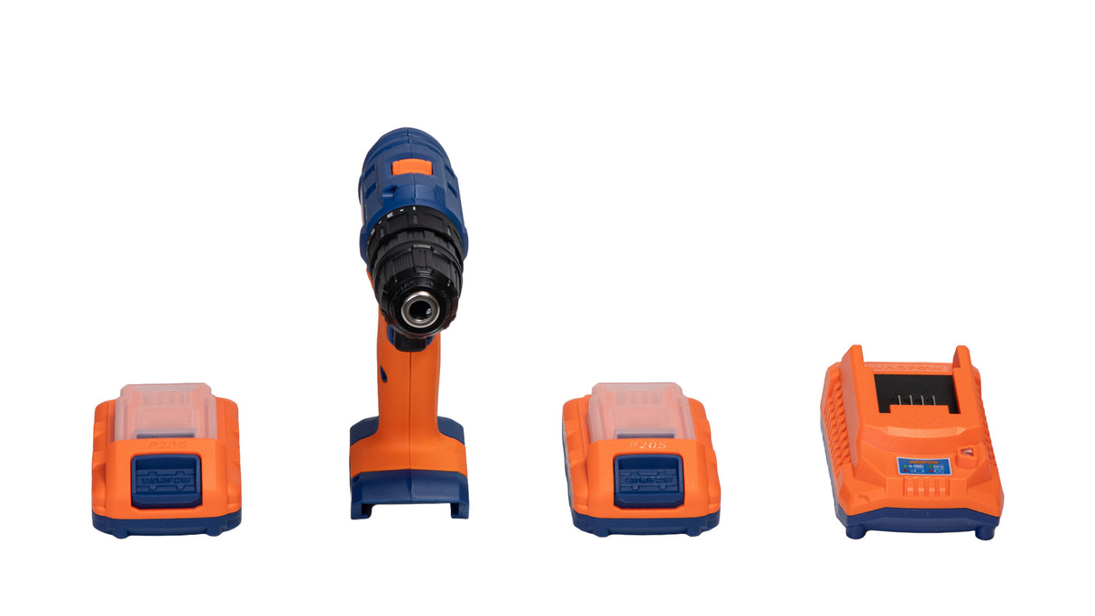 Masina de gaurit si insurubat cu acumulator (bormasina) Wadfow, 20V, 1.5AH, LI-Ion, 1500Rpm, 35Nm, include un incarcator si 2 baterii