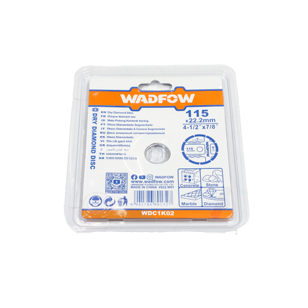 Disc debitare beton Wadfow, dimensiune 115x22.2mm