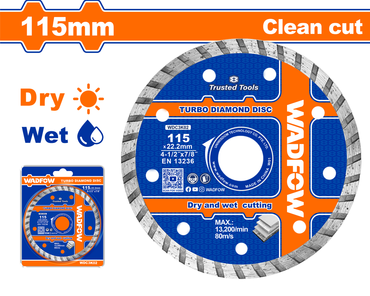 Disc debitare beton Wadfow, 115x22.2mm