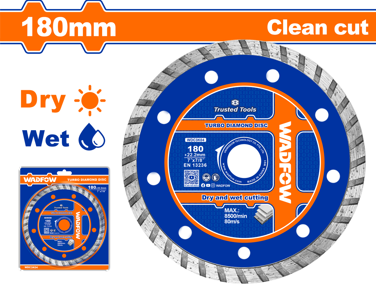 Disc debitare beton Wadfow, dimensiune 180x22.2mm
