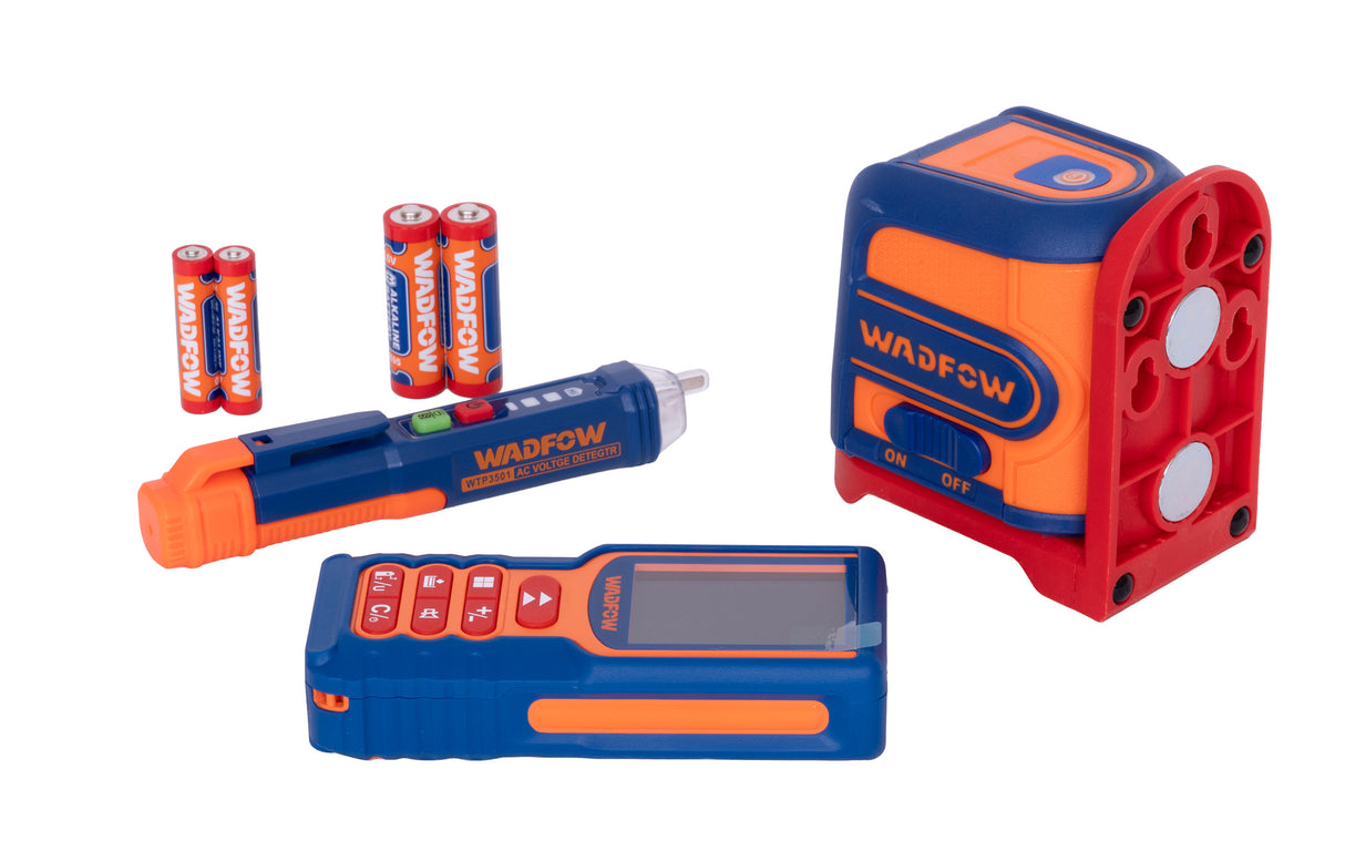 Kit masurare WADFOW cu Telemetru laser, Nivela laser verde si Detector de tensiune CA, auto-nivelare, 100 m