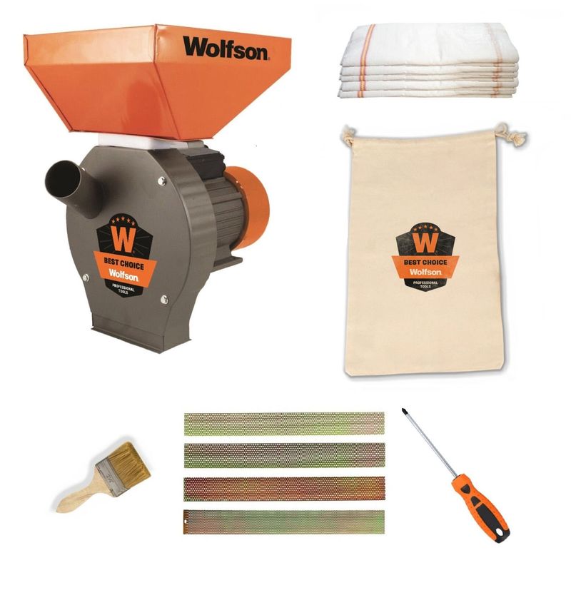 Moara pentru cereale WOLFSON - 2in1, 2700W, motor din cupru, capacitate 200 kg/h