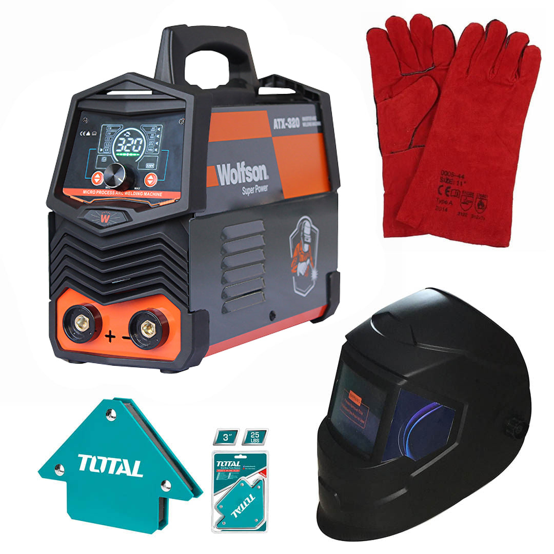 Aparat de sudura cu electrod Wolfson ATX-320 cu Inverter 2 in 1 MMA si LIFT-TIG, 140Ah