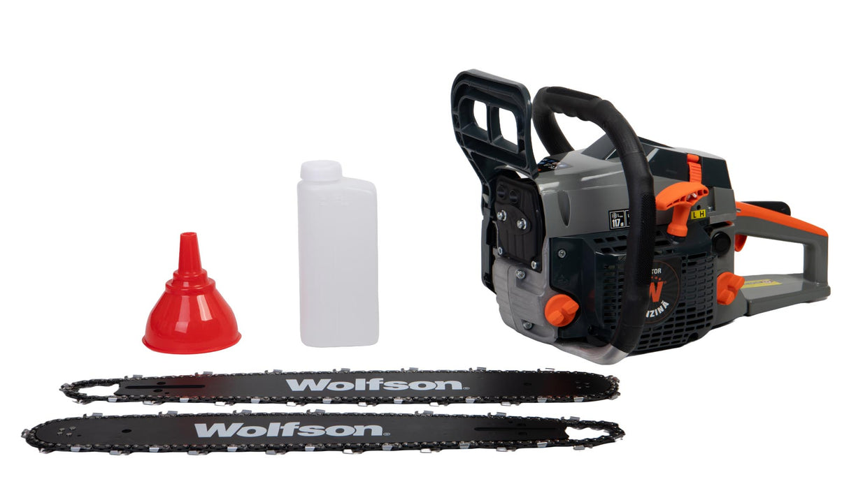 Super drujba Imperio pe benzina Wolfson® STX-580, 2.6CP, 52CC, 2 lame + 2 lanturi Ochelari + Manusi incluse