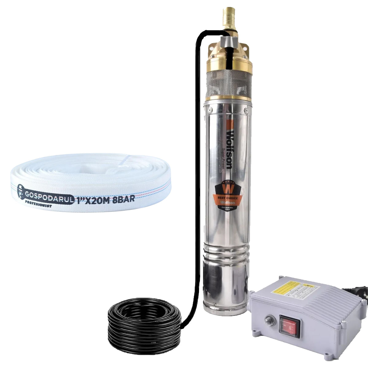 Pompa submersibila apa curata WOLFSON 4SKM-150 PRO - 1100W, 3300 l/h