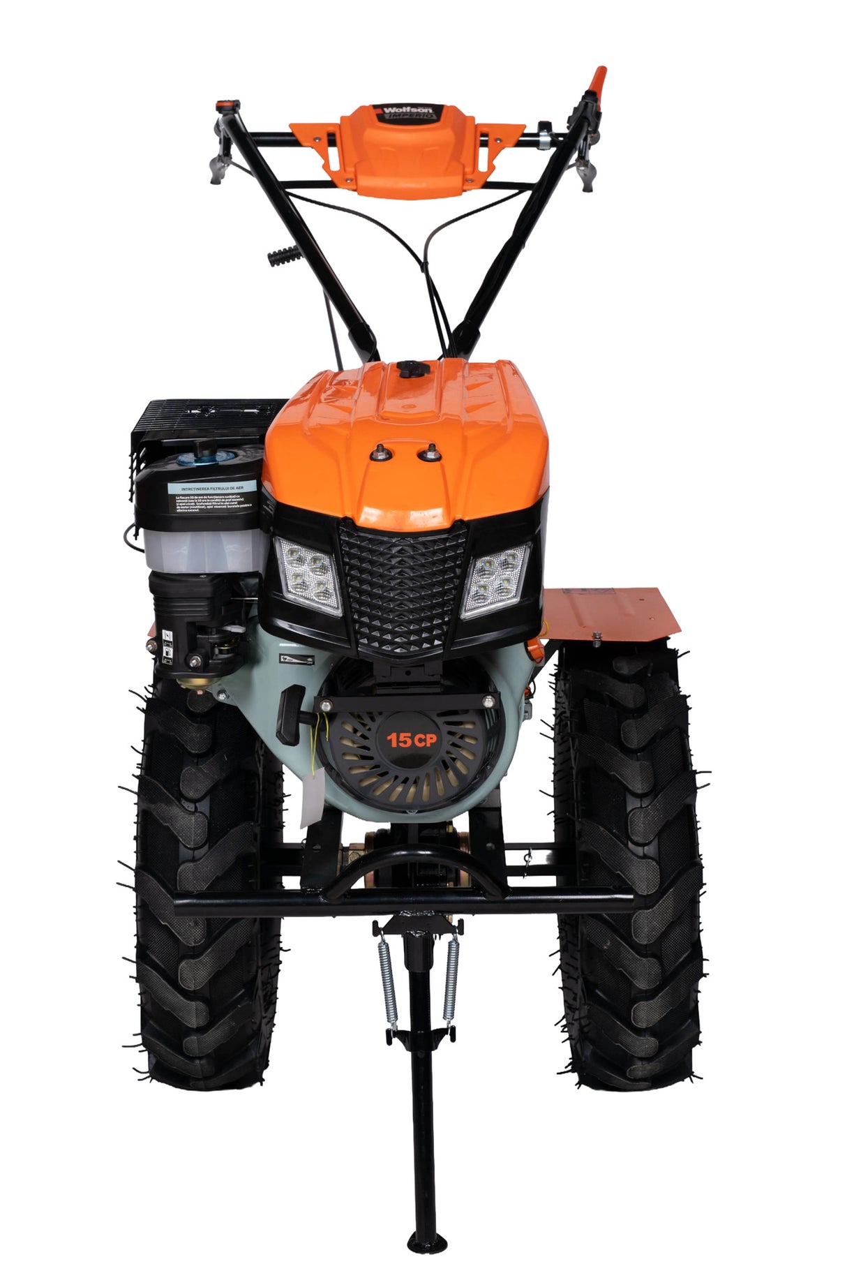 Motocultor pe benzina Wolfson Imperio 15 CP cu far si roti de transport 650x12, latime de lucru 70–140 cm - Resigilat