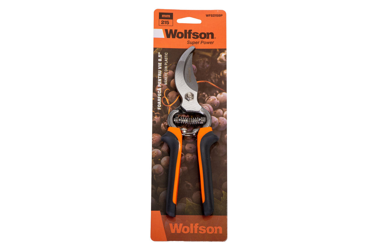 Foarfeca de vie Wolfson 8.5" cu manere din plastic