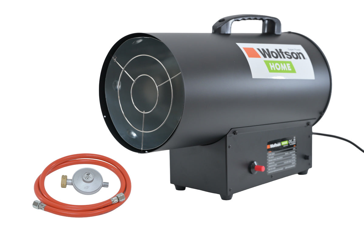 Tun de caldura pe gaz WOLFSON G35, 30kW, GPL/propan, aprindere piezoelectrica, regulator si furtun incluse