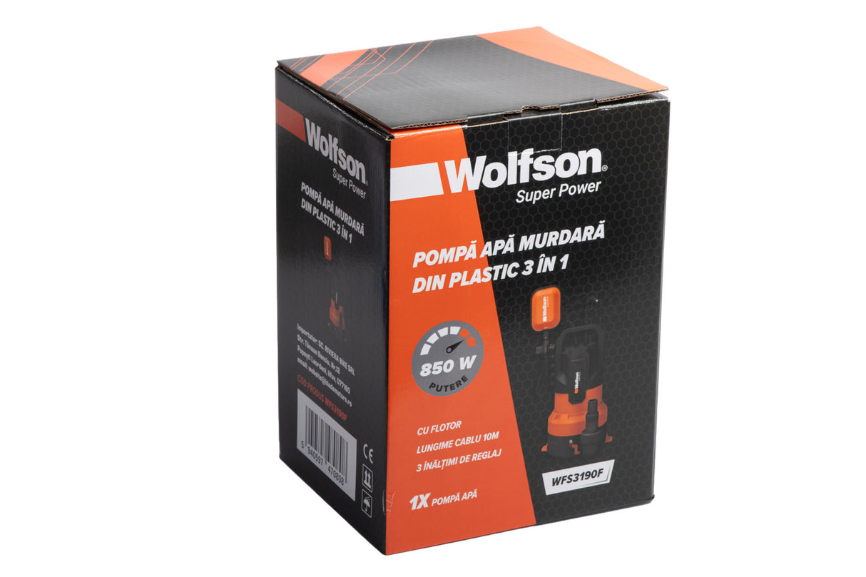 Pompa de apa murdara Wolfson din plastic, 3 IN 1 - 850W - Resigilat