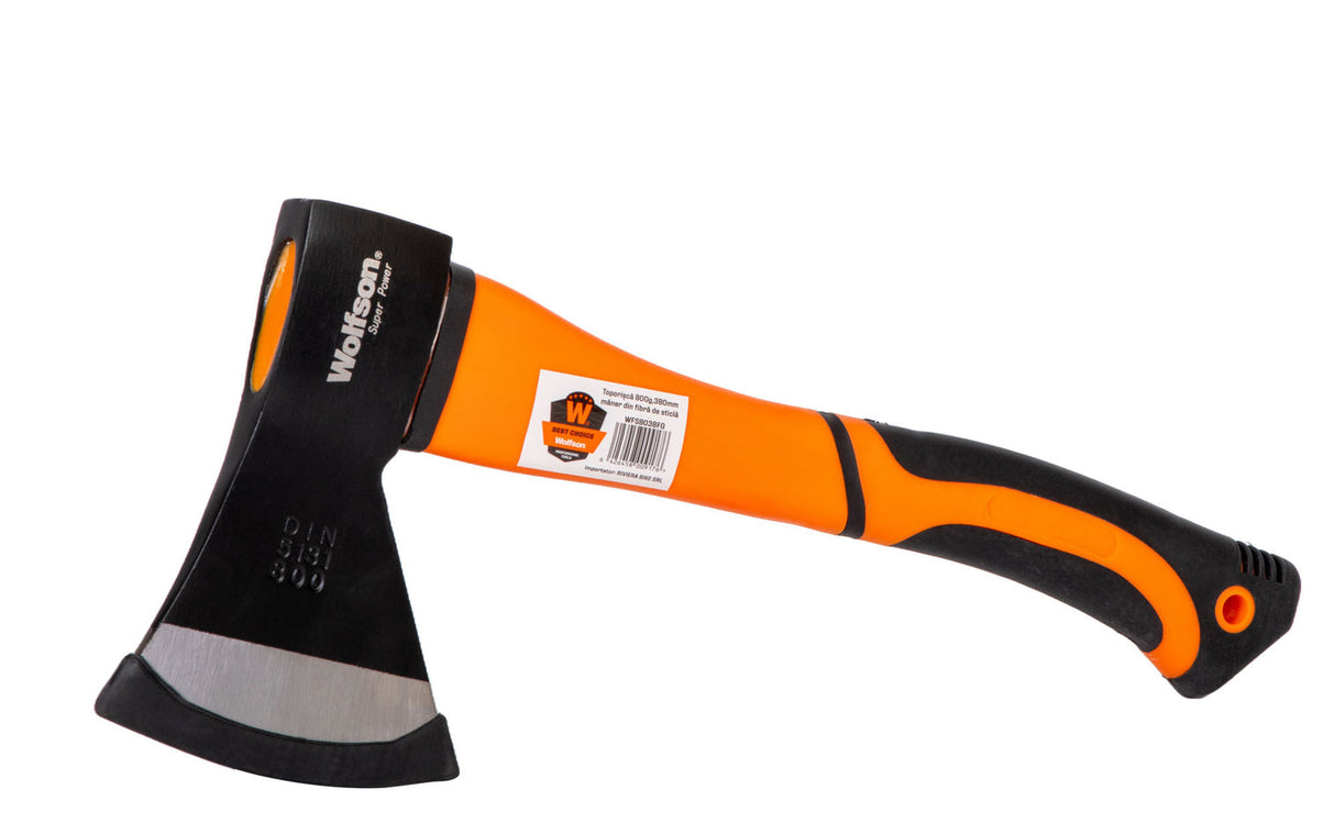 Toporisca Wolfson 800g, 380mm cu maner din fibra de sticla