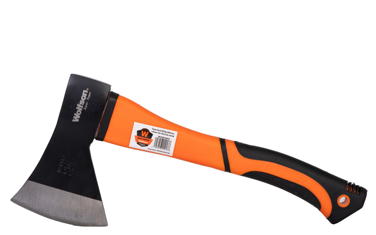 Toporisca Wolfson 800g, 380mm cu maner din fibra de sticla