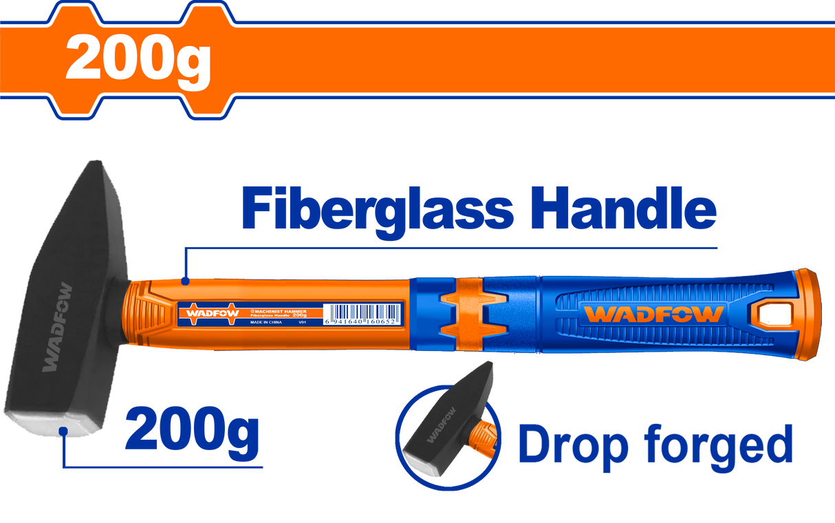 Ciocan de lacatuserie Wadfow, maner fibra de sticla, cap 200g