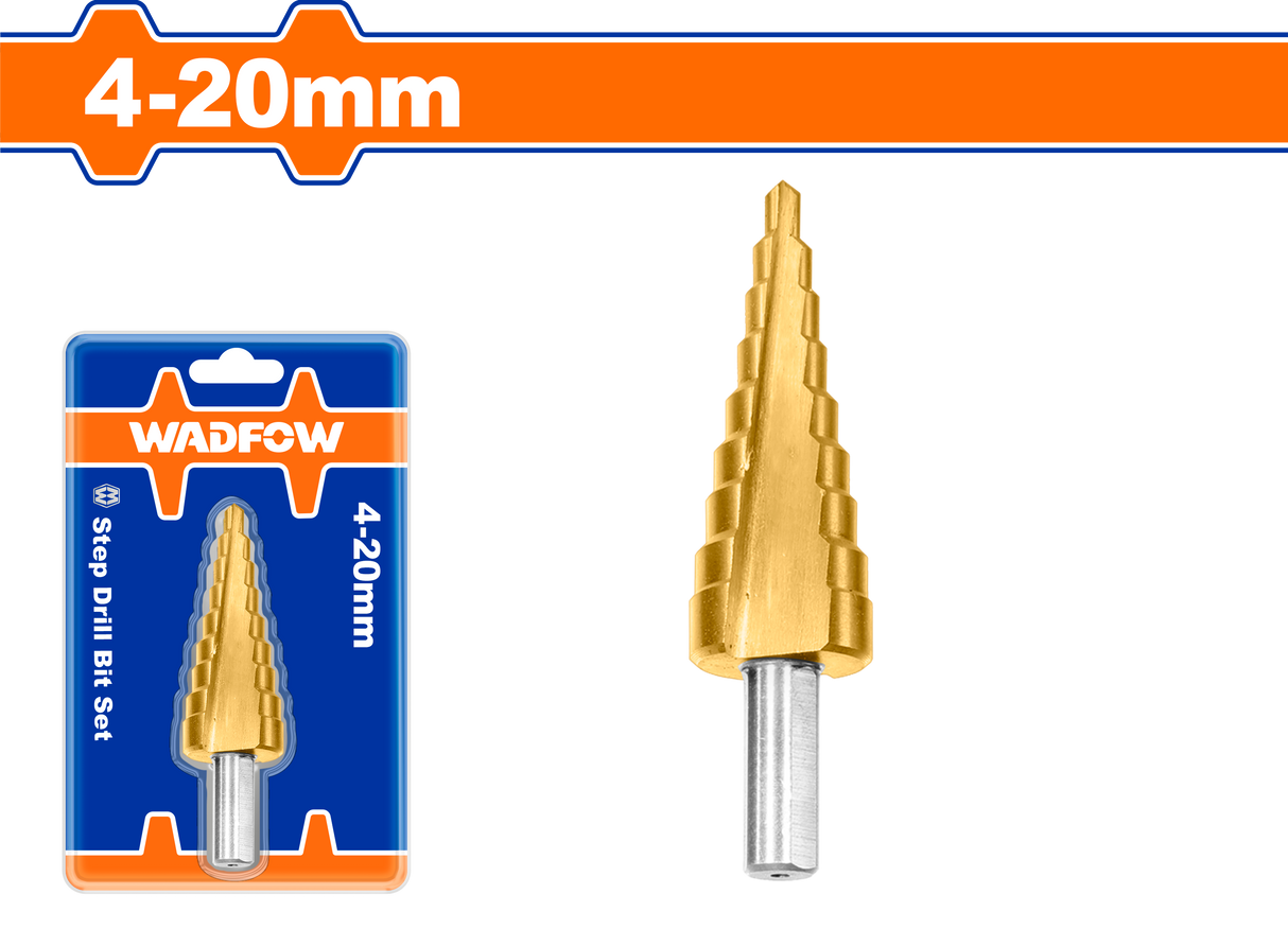 Burghiu conic in trepte Wadfow, dimensiune 4-20mm, pas treapta 2mm