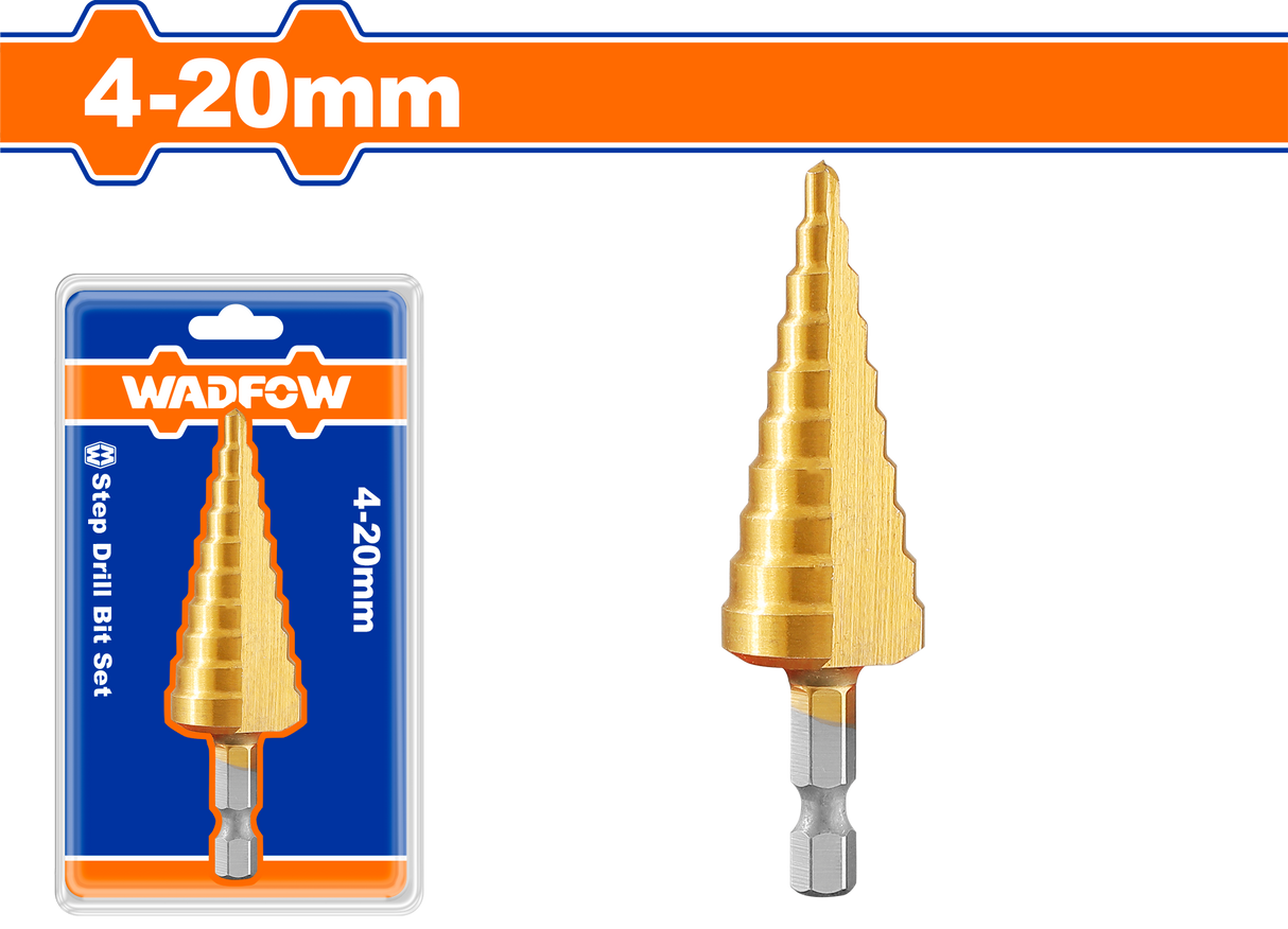 Burghiu conic in trepte Wadfow, dimensiune 4-20mm, pas treapta 2mm